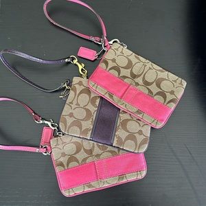 Set of 3 coach wristlets